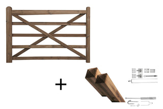 English Gate 180cm Pine Complete Brown - Complete set - Lands End B.V.