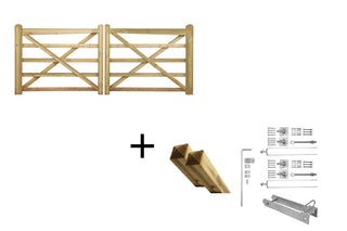 English Gate 2x150cm Pine Complete - Complete set - Lands End B.V.