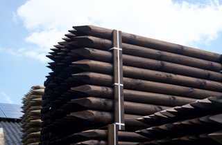 Coniferous Wood Pole Dark-Brown - ø 12 CM