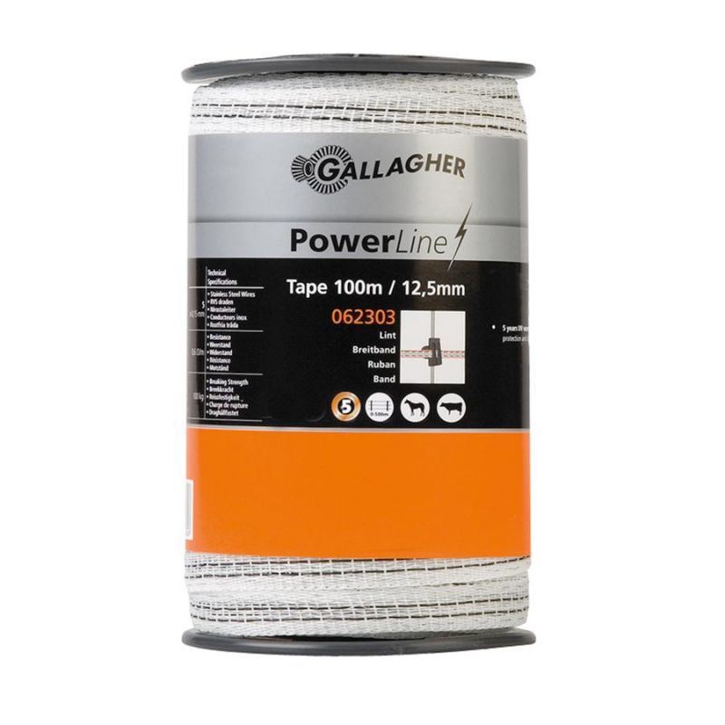 PowerLine ribbon - White, 12.5mm, 100 meters - at Lands End